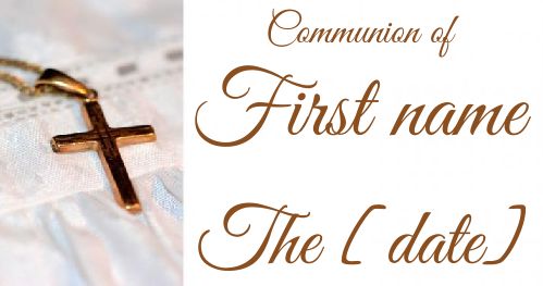 Label Gift Communion Brown Cross free template