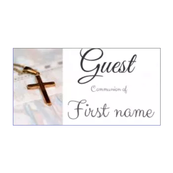favor label gift communion cross white 