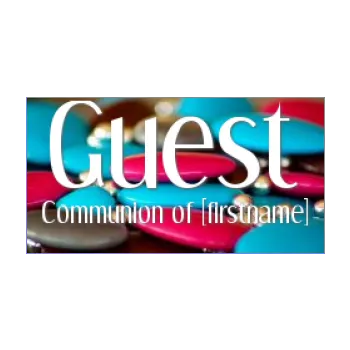 favor label gift communion blue candy red 