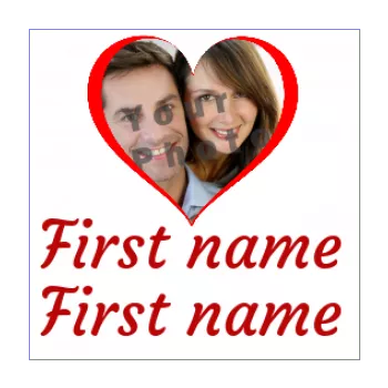 wedding favor label gift heart red 