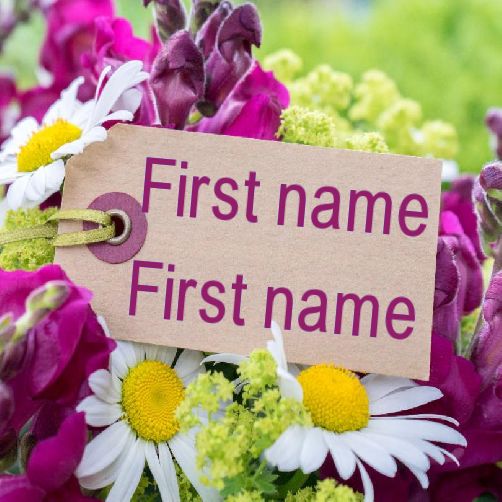 Wedding Label Gift Flower Mauve free template