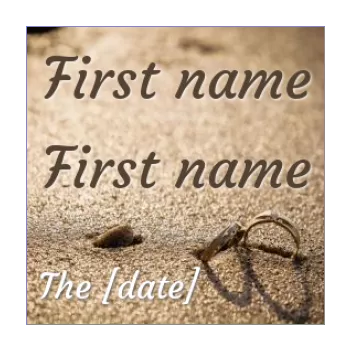 wedding favor label gift ring beach brown 