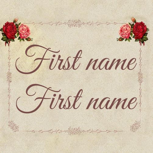 Wedding Label Gift Brown Rose free template