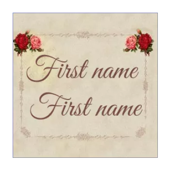 wedding favor label gift brown rose vintage 