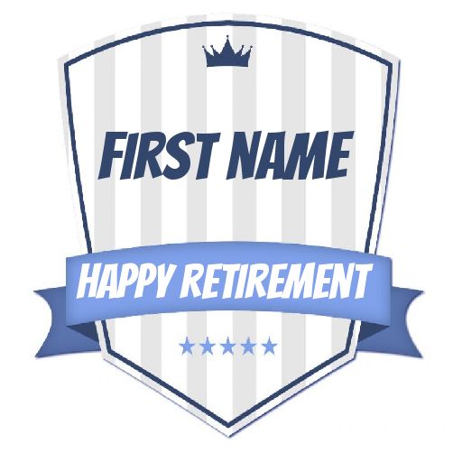 Label Gift Retirement Blue Coat free template