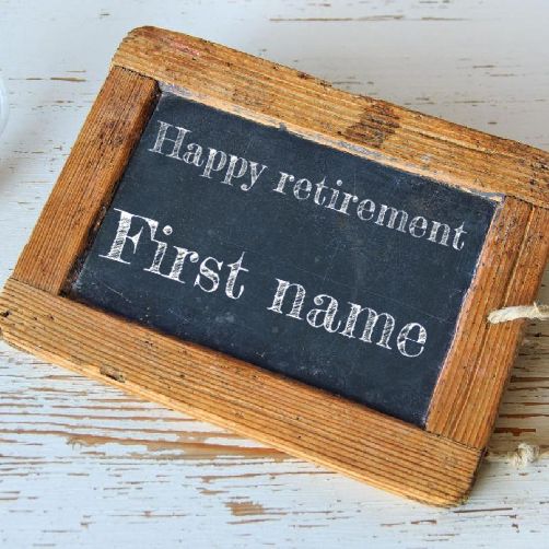 Label Gift Retirement Black Slate free template