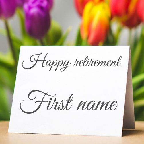 Label Cardboard Gift Retirement Flower free template
