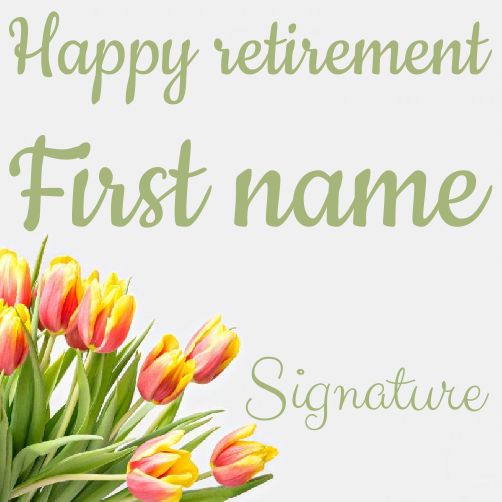 Label Gift Retirement Flower Green free template
