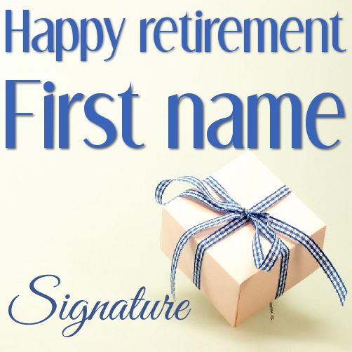 Label Gift Retirement Blue Yellow free template
