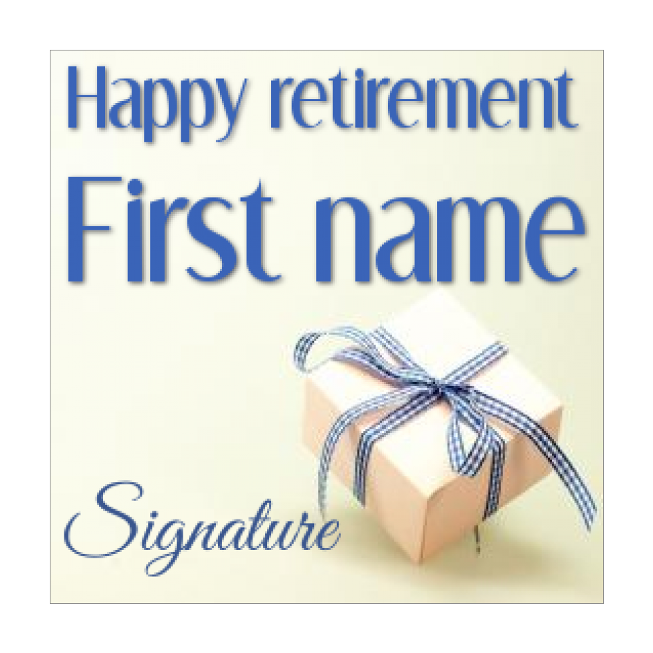 Label Gift Retirement Blue Yellow free template (card 1160)