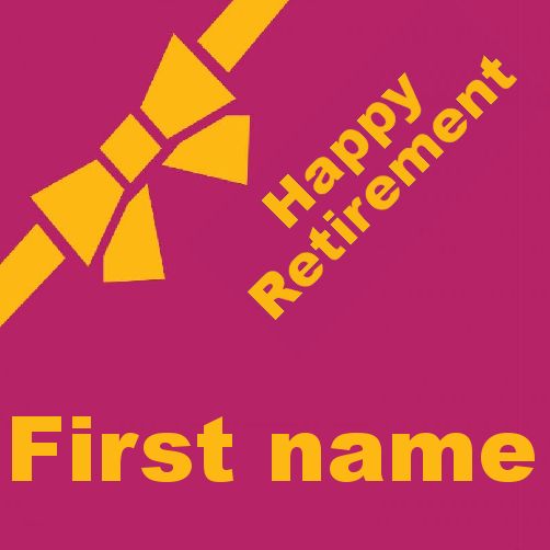 Label Gift Retirement Mauve Orange free template