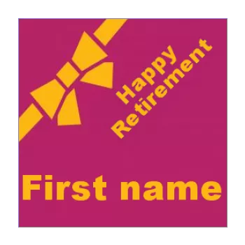 label gift retirement mauve orange 