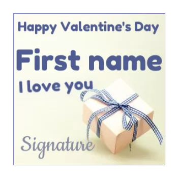 label gift valentine s day blue yellow 