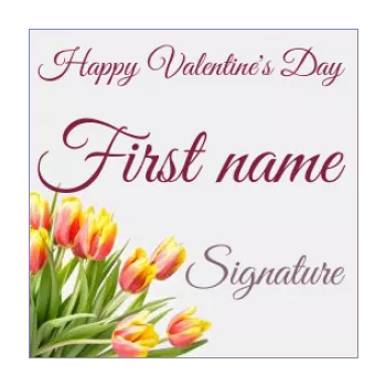 label gift valentine s day flower orange yellow 
