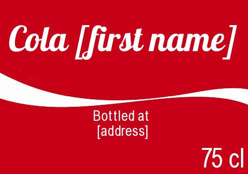 Label Bottle Coca Red free template
