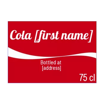 label bottle coca red 