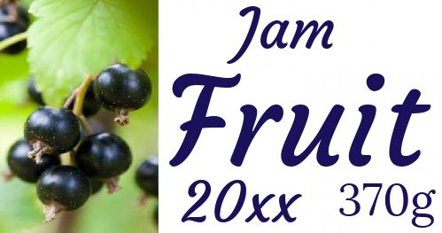 Label Jam Cassis Fruit White free template