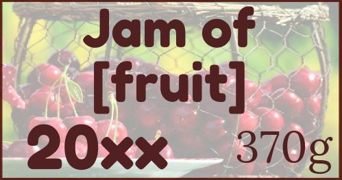 Label Jam Cherry Fruit Red free template