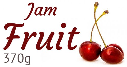 Label Jam Cherry Fruit White free template