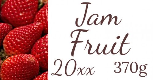 Label Jam Strawberry Red White free template