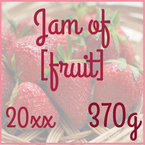 Label Jam Strawberry Fruit Red free template