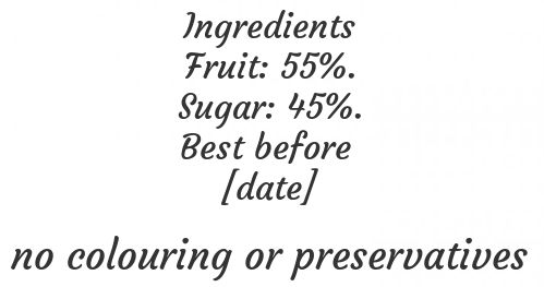 Label Jam Ingredients White free template