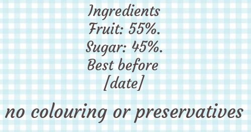 Label Jam Blue Ingredients free template