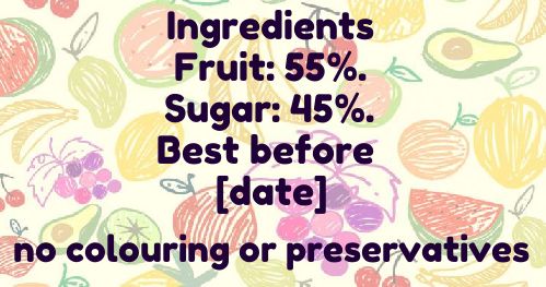 Label Jam Fruit Ingredients Yellow free template