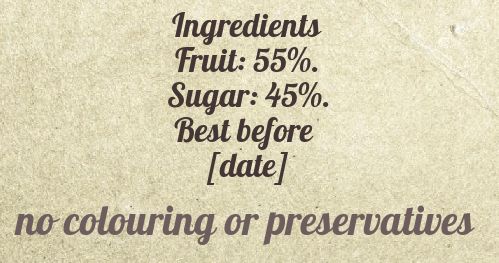 Label Jam Brown Ingredients free template
