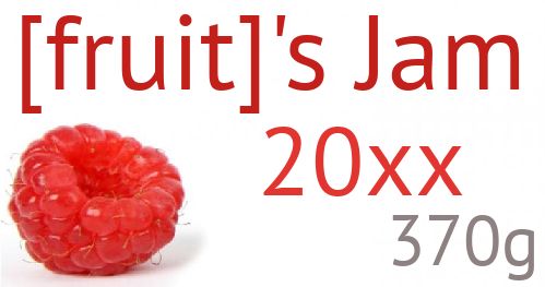Label Jam Raspberry Fruit White free template