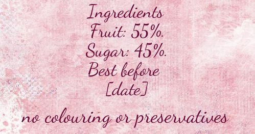 Label Jam Ingredients Rose free template