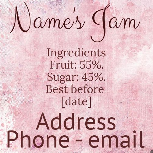 Label Jam Ingredients Rose free template