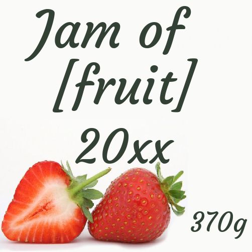 Label Jam Strawberry Fruit free template