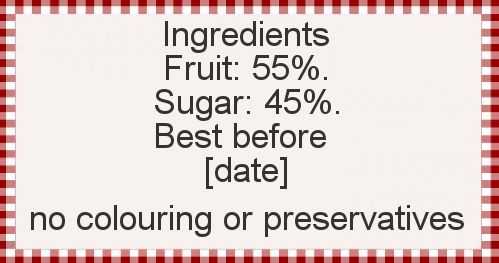 Label Jam Brown Ingredients Red free template