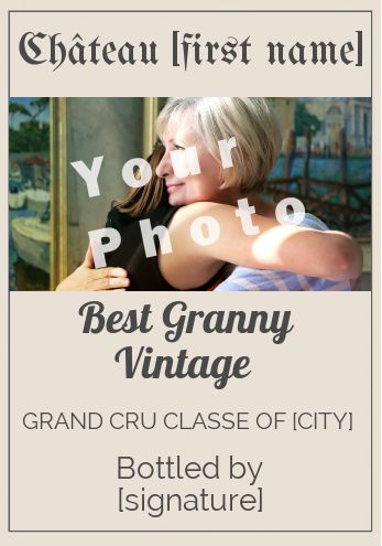 Label Bottle Best Grandmother Party with photo template