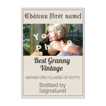 label bottle best grandmother party wine brown 