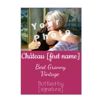 label bottle best grandmother champagne party mauve wine 