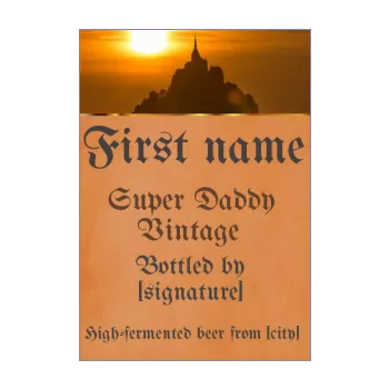 label bottle dad beer party orange 