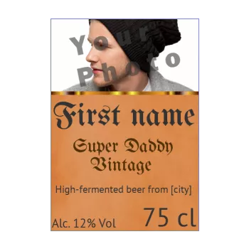 label bottle dad beer party orange 