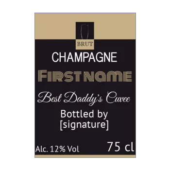 label bottle dad champagne party black 