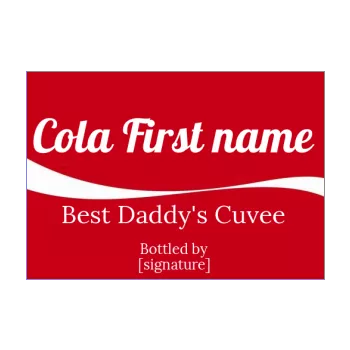 label bottle dad party coca red 