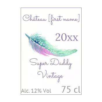 label bottle dad party feather mauve wine 