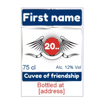 label bottle pastis blue coat of arms 