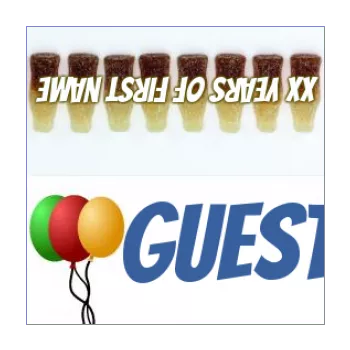 birthday label table coca balloon candy white 