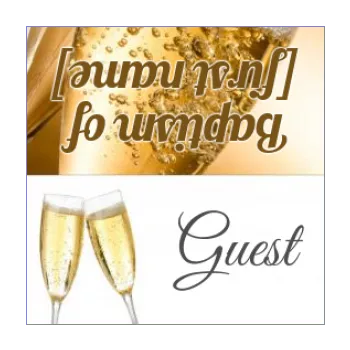 label baptism champagne table brown yellow 