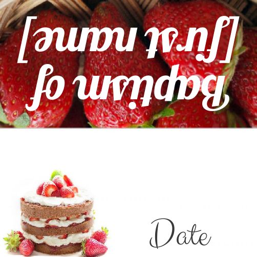 Label Strawberry Baptism Table Fruit template