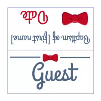 label baptism table blue elegant red 