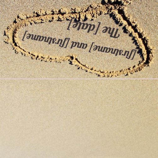 Wedding Label Table Heart Beach template