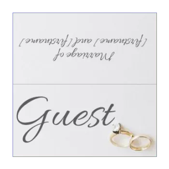 wedding label table ring white 