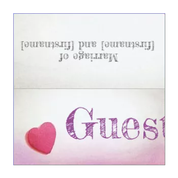 wedding label table heart red rose 